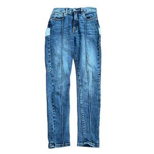 Revice Med Wash Star Straight Leg Skinny Y2K Casual Festival Urban‎ Jeans 25